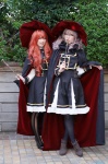 aki_(iv) black_legwear blonde_hair cape cosplay dress harumiya_yun jacket original pantyhose red_hair wand witch_hat rating:Safe score:1 user:nil!