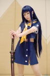 blue_hair boots cosplay hagihara_shiogi katana miniskirt momose_riyu pantyhose sailor_uniform school_uniform skirt sword zaregoto_series rating:Safe score:0 user:nil!