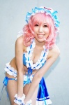 bikini cosplay hairband narumi_lain pantyhose pink_hair saigyouji_yuyuko swimsuit touhou wristband rating:Safe score:0 user:pixymisa