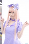 choker cosplay dress haruka koiiro_byoutou_(vocaloid) megurine_luka nurse nurse_cap nurse_uniform pink_hair vocaloid rating:Safe score:0 user:nil!