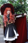 black_legwear cape cosplay dress harumiya_yun jacket original pantyhose red_hair wand witch_hat rating:Safe score:0 user:nil!