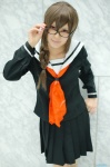 braid cosplay durarara!! glasses kanna_(ii) orihara_kururi pantyhose pleated_skirt sailor_uniform school_uniform skirt rating:Safe score:0 user:nil!