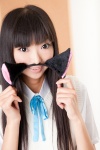 akiyama_mio animal_ears blouse cat_ears cosplay k-on! necoco school_uniform sweater_vest rating:Safe score:0 user:nil!