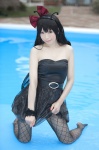 akiyama_mio cosplay dress fishnet_pantyhose hairband k-on! mashiro_yuki pantyhose pool rating:Safe score:7 user:nil!