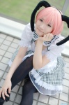 animal_ears apron bunny_ears cosplay dress kishigami_hana original pink_hair thighhighs rating:Safe score:0 user:nil!