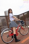 bicycle bookbag kneesocks nitou_misaki pleated_skirt sailor_uniform school_uniform skirt rating:Safe score:1 user:nil!