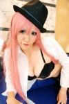 atashi_no_inu_(vocaloid) blouse cleavage cosplay dazaigaro hat megurine_luka pink_hair vocaloid rating:Safe score:0 user:lolzin