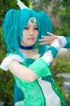 blue_hair choker cosplay cure_march hairband itsuki_(cosplayer) midorikawa_nao pantyhose pretty_cure smile_precure! tank_top rating:Safe score:0 user:nil!