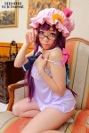 chemise cosplay debi glasses hat lingerie patchouli_knowledge purple_hair socks touhou rating:Safe score:4 user:nil!