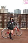 bicycle blouse bookbag cardigan kiriyama_rui kneesocks pleated_skirt ponytail school_uniform skirt rating:Safe score:1 user:nil!