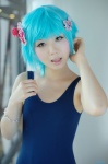 asakura_irori blue_hair cosplay hair_clips original school_swimsuit swimsuit rating:Safe score:3 user:nil!