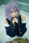 cosplay garter kaieda_kae pleated_skirt purple_hair rosario+vampire shirayuki_mizore skirt striped_legwear sweater tank_top thighhighs zettai_ryouiki rating:Safe score:2 user:nil!