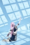 armbands boots cosplay dai detached_sleeves headphones megurine_luka pink_hair skirt thighhighs vest vocaloid rating:Safe score:0 user:pixymisa