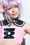 ahoge bows collar cosplay crosscrossplay detached_sleeves hairband maritsuki_haru otoko_no_ko_wa_meido_fuku_ga_osuki!? purple_hair ribbons ribbon_tie tubetop yuki_(otosuki) rating:Safe score:0 user:pixymisa