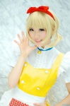 apron blonde_hair blouse cosplay doraemon dorami hairbow kurasaka_kururu petticoat waitress waitress_uniform rating:Safe score:1 user:pixymisa