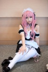 apron cosplay dress hairband kuuta maid maid_uniform original pink_hair thighhighs rating:Safe score:6 user:nil!