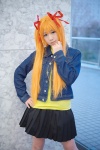 blouse cosplay hair_ribbons jacket kanon_(series) kiichigo_taruto orange_hair pleated_skirt sawatari_makoto skirt twintails rating:Safe score:0 user:pixymisa