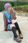 cardigan cosplay kneesocks nagato_yuki pleated_skirt purple_hair rinami sailor_uniform school_uniform skirt suzumiya_haruhi_no_yuuutsu rating:Safe score:0 user:nil!