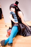 akiyama_mio arm_warmers blue_legwear cosplay dress k-on! pantyhose sera top_hat rating:Safe score:0 user:nil!