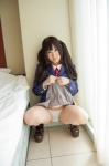 bed blazer blouse cosplay kneesocks k-on! nakano_azusa panties pleated_skirt rinrin_sutairu school_uniform skirt skirt_lift tsukihana_rin twintails rating:Safe score:0 user:nil!