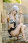 ahoge bikini cosplay haiyore!_nyaruko-san kurasaka_kururu nyaruko sarong silver_hair swimsuit rating:Safe score:7 user:nil!