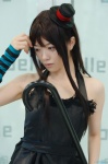 akiyama_mio cane cosplay dress k-on! one_elbow_glove striped suzuya_rin top_hat rating:Safe score:0 user:nil!