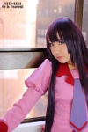 bakemonogatari blouse chihane cosplay purple_hair school_uniform senjougahara_hitagi tie rating:Safe score:0 user:nil!