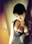 chemise cleavage in_bedroom isoyama_sayaka lingerie see-through rating:Safe score:1 user:nil!