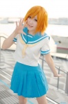 cosplay higurashi_no_naku_koro_ni hoshino_kana orange_hair pantyhose pleated_skirt ryuuguu_rena sailor_uniform school_uniform skirt rating:Safe score:0 user:nil!