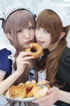apron choker cosplay donut dress hairband maid maid_uniform ojyou original pastries tsun twintails rating:Safe score:1 user:nil!