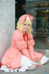 blonde_hair cosplay dress hairbow hinaichigo neon pantyhose rozen_maiden white_legwear rating:Safe score:0 user:pixymisa
