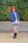 blazer blouse cosplay kneesocks koike love_live!_school_idol_project nishikino_maki pleated_skirt red_hair school_uniform skirt sweater_vest rating:Safe score:1 user:nil!