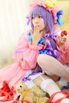 amatsuka_miyu cosplay dress garter_belt hat patchouli_knowledge purple_hair robe stuffed_animal teddy_bear thighhighs touhou zettai_ryouiki rating:Safe score:1 user:nil!