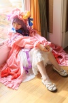 amatsuka_miyu cosplay dress hat patchouli_knowledge purple_hair robe thighhighs touhou rating:Safe score:2 user:nil!