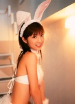 animal_ears bikini_top bunny_ears miniskirt ogura_yuuko peaches skirt swimsuit tail rating:Safe score:1 user:nil!