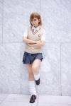 cosplay kanda_midori loose_socks misaka_mikoto pleated_skirt school_uniform skirt socks sweater_vest to_aru_kagaku_no_railgun rating:Safe score:0 user:xkaras