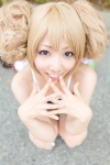 aisaka_taiga blonde_hair cosplay hair_buns koyomi pantyhose sheer_legwear swimsuit toradora! rating:Safe score:0 user:pixymisa