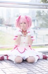 bows choker cosplay dress gloves hairbows kaname_madoka kneesocks mumuko pink_hair puella_magi_madoka_magica tiered_skirt twintails rating:Safe score:0 user:pixymisa