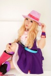 blonde_hair blouse boots cosplay deep_rabbit hat kneehighs macross macross_frontier macross_frontier:_itsuwari_no_utahime pleated_skirt saku sheryl_nome skirt vest rating:Safe score:0 user:nil!