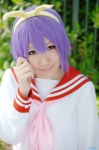 cosplay fubuki hairband hiiragi_tsukasa lucky_star purple_hair sailor_uniform school_uniform rating:Safe score:0 user:nil!