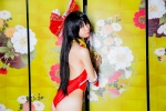 cosplay detached_sleeves hairbow hakurei_reimu mike one-piece_swimsuit swimsuit touhou rating:Safe score:1 user:nil!