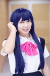 anri blouse blue_hair cosplay furude_rika higurashi_no_naku_koro_ni pleated_skirt school_uniform skirt suspenders rating:Safe score:0 user:nil!