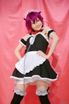 ahoge apron cosplay crossplay curo dress hairband leash maid maid_uniform purple_hair shounen_maid_curo-kun thighhighs ugino_kagami zettai_ryouiki rating:Safe score:1 user:nil!