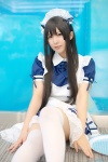 apron cosplay dress hairband narihara_riku original thighhighs waitress waitress_uniform zettai_ryouiki rating:Safe score:0 user:nil!