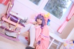 amatsuka_miyu cosplay dress hat patchouli_knowledge purple_hair robe stuffed_animal thighhighs touhou zettai_ryouiki rating:Safe score:2 user:nil!