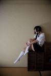blouse cosplay kneesocks okino_mayoko pleated_skirt skirt twin_braids yuuki_mio zone-00 rating:Safe score:4 user:pixymisa