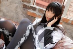 akemi_homura blouse bow cosplay couch hairband lenfried pantyhose pleated_skirt puella_magi_madoka_magica ribbons shirt skirt smack_my_witch_up rating:Safe score:1 user:msgundam2