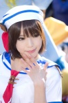 campaign_girl cosplay hat kipi monster_hunter sailor_uniform school_uniform tie rating:Safe score:0 user:pixymisa