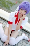 ameri buruma clannad cosplay fujibayashi_ryou gym_uniform polo purple_hair shorts thighhighs rating:Safe score:1 user:nil!