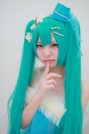 aqua_hair babydoll bra cosplay hatsune_miku hiiragi_haruka top_hat twintails vocaloid rating:Safe score:0 user:pixymisa